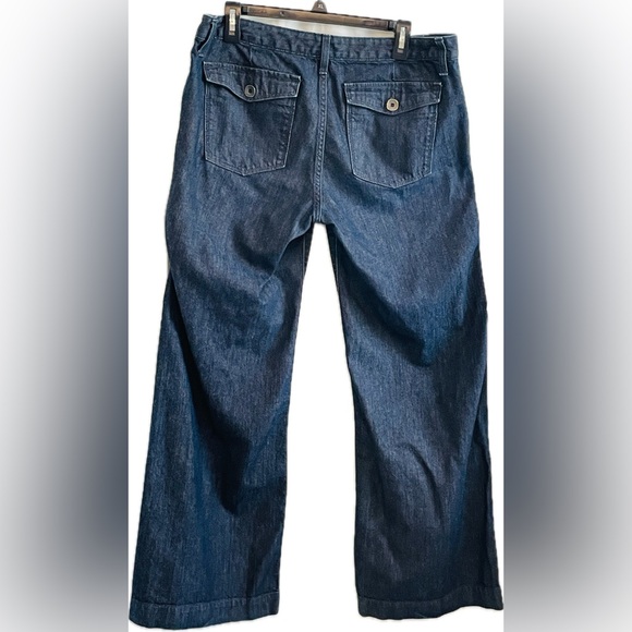 BANANA REPUBLIC Wide Leg Flare Denim Pants Trousers Jeans Sz 14 EUC - Picture 2 of 5